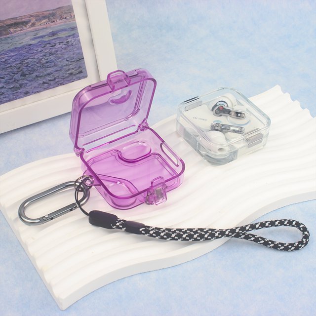 Funda protectora para auriculares de PC con broche de encendido y apagado para Nothing Ear 2 (púrpura)
