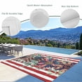 thumbnail image 6 of Outdoor Rug 4x6 ft 4th of July Waterproof Outdoor Patio Rug Mat Non Slip Outside Area Carpet for RV,Camping,Porch,Deck,Pool,Balconybackyard,Patriotic Sunflower Floral Eucalyptus Leaf Red Striped, 6 of 9