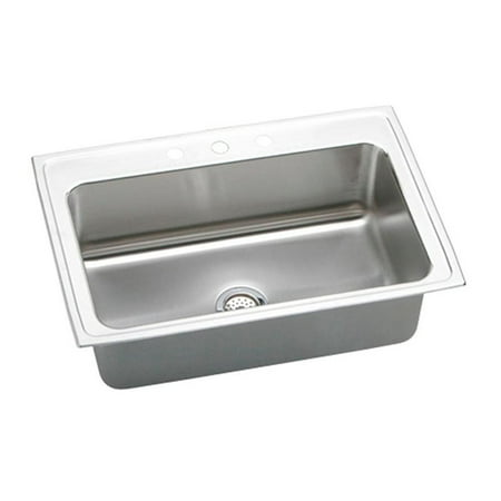 Elkay Lustertone DLRS332210 Single Basin Drop In Kitchen (Best Drop In Kitchen Sinks)