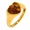 Brown, variant on Women's Stainless Steel Crushed Stone Heart Gemstone Classic Vintage Wedding Engagement Statement Ring Brown Size 7