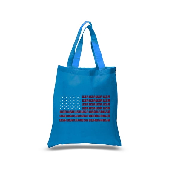Small Word Art Tote Bag - USA Flag