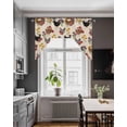 thumbnail image 3 of Farmhouse Rooster Swag Valances for Windows, Small Curtains Drapes, Vintage Watercolor Flowers Beige Kitchen Window Curtains Over Sink Rod Pocket Window Treatment Valance for Bedroom/Bathroom 56"x36", 3 of 5