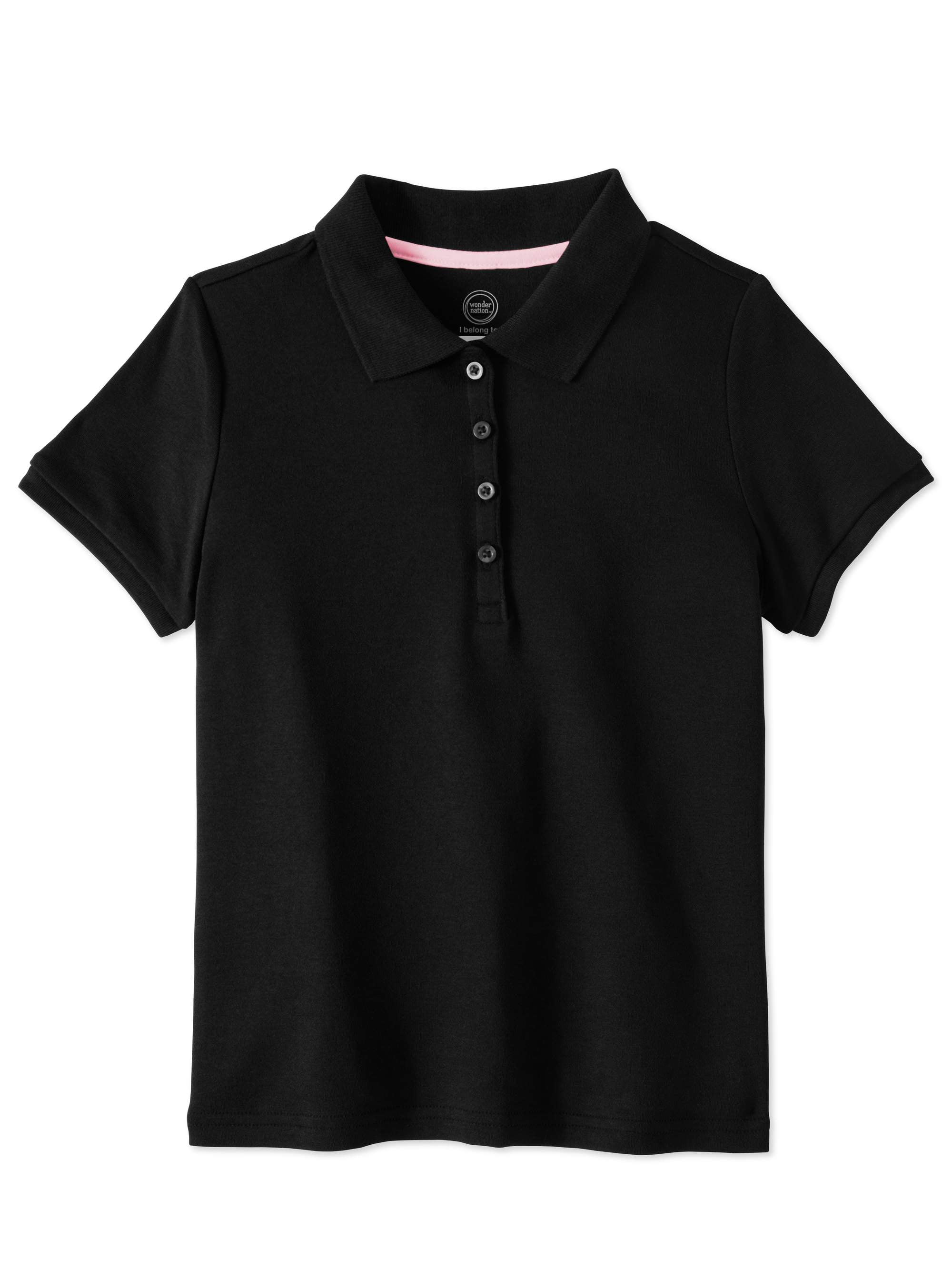 Wonder Nation Toddler Girls School Uniform Short Sleeve Interlock Polo