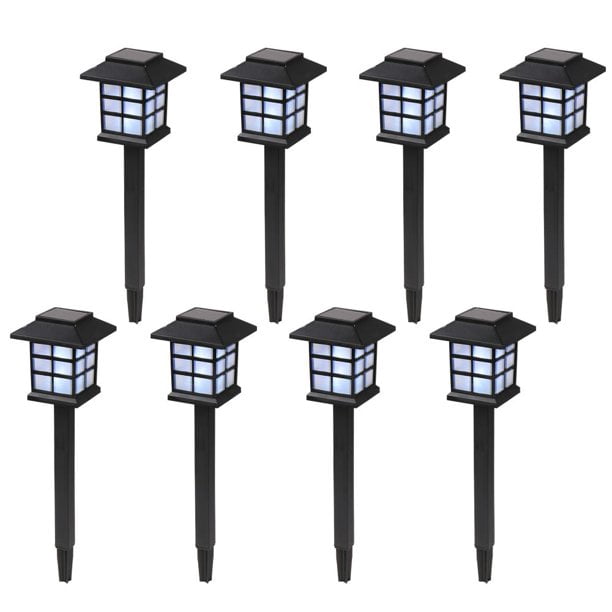 Zimtown 8PCS LED Design Path Light Solar Powered en negro Zimtown Luces de jardín