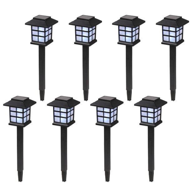Zimtown 8PCS LED Design Path Light Solar Powered en negro Zimtown Luces de jardín