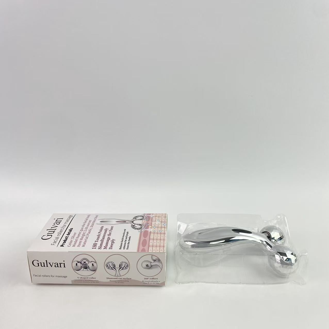 Gulvari Facial rollers for massage,Face Roller Set, Facial Tool for Face Sculpting, Metal Skin Care, Massager for Women