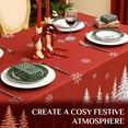 thumbnail image 3 of Christmas Tablecloth Rectangle 60x102 Inch, Winter Xmas Trees Red Table Cloth, Stain Resistant Farmhouse Fabric Table Cover for Holiday, Dinner, Party, 3 of 7
