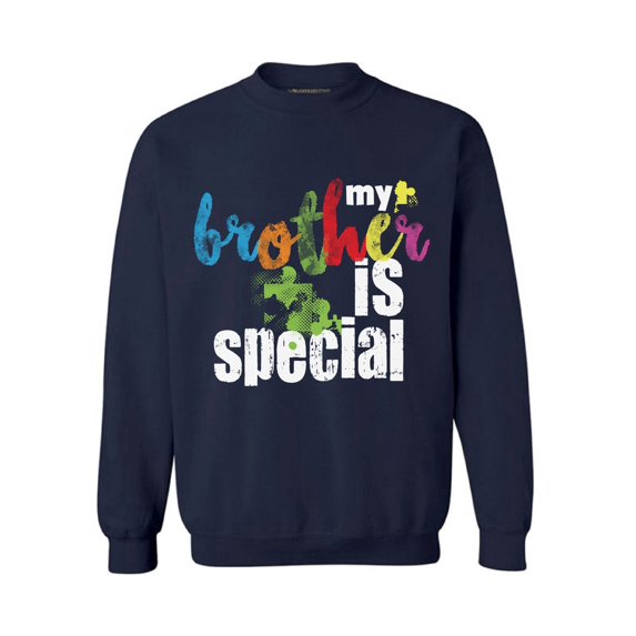 Awkward Styles My Brother Is Special Sweatshirt Autism Awareness Sweater Autism Gifts Sibling Love for Autism Awareness Autism Support Sweater Family Autism Sweatshirt Autism Sweater Men Women