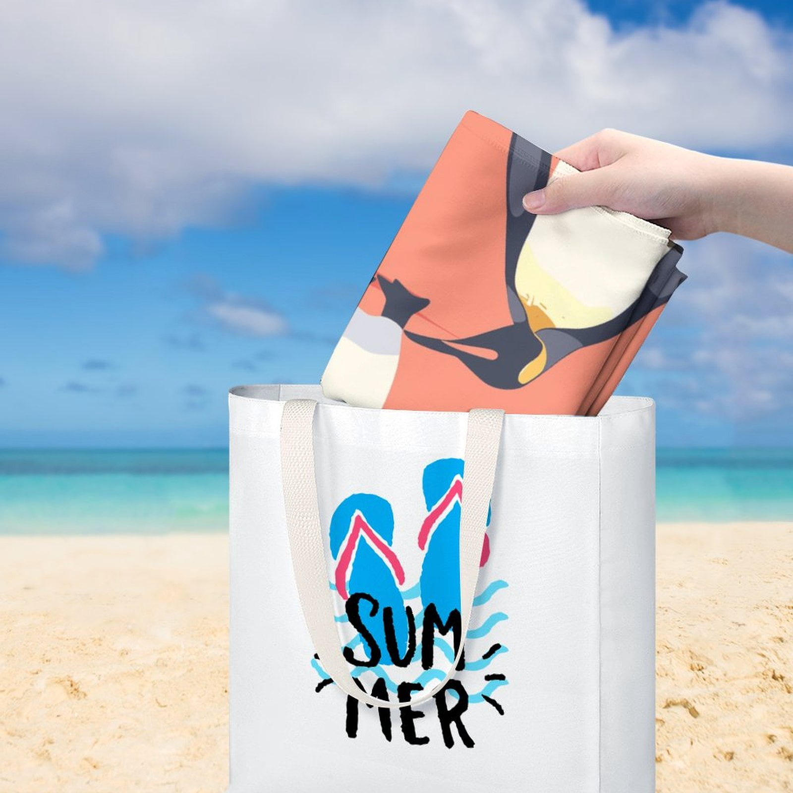 Cute Penguin Beach Towel – with A Unique Design, Extra Large,XL (32”x 63”) for Kids & Adults