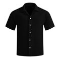 thumbnail image 2 of FRSASU Men's Button Down T-Shirts Casual Short Sleeve Super Stretch Wrinkle Free Comfortable Dress Shirt Black, 2 of 4