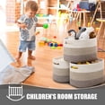 thumbnail image 7 of Storage Baskets for Shelves, Decorative Storage Cube Bins,Woven Basket for Toys, Book and Towels, Soft Cotton Rope Rectangle Woven Basket for Storage (Gradient brown 3PCS), 7 of 7