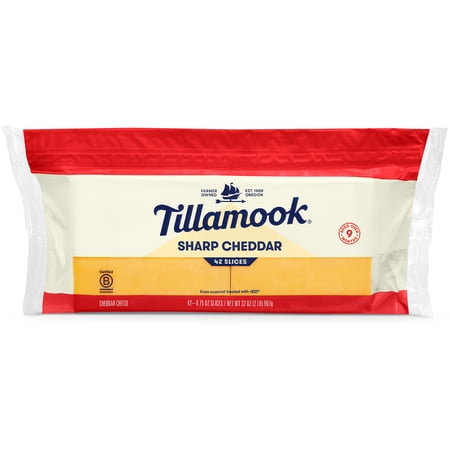Tillamook Sharp Cheddar Deli Cheese Slices, 32 oz, 42 Count