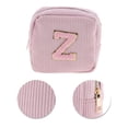 thumbnail image 4 of Unique Bargains 1 Pc Letter Z Pattern Makeup Bag for Travel Pink Corduroy, 4 of 6