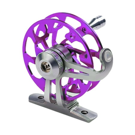 simhoa Ice Fishing Reel 65 mm Fishing Tackle Gear Portable Fisherman Gift for Freshwater Saltwater for Raft Aluminum Alloy All Metal Purple