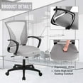 thumbnail image 3 of FDW Home Office Chair Ergonomic Mesh, Lumbar Support Armrest Mid Back Rolling Swivel Adjustable, Grey, 3 of 7