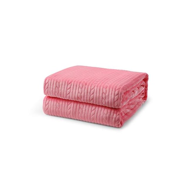 L-Baiet 3687-TB PINK 50 x 60 in. Embossed Throw Blanket, Pink - 100 Percent Polyester