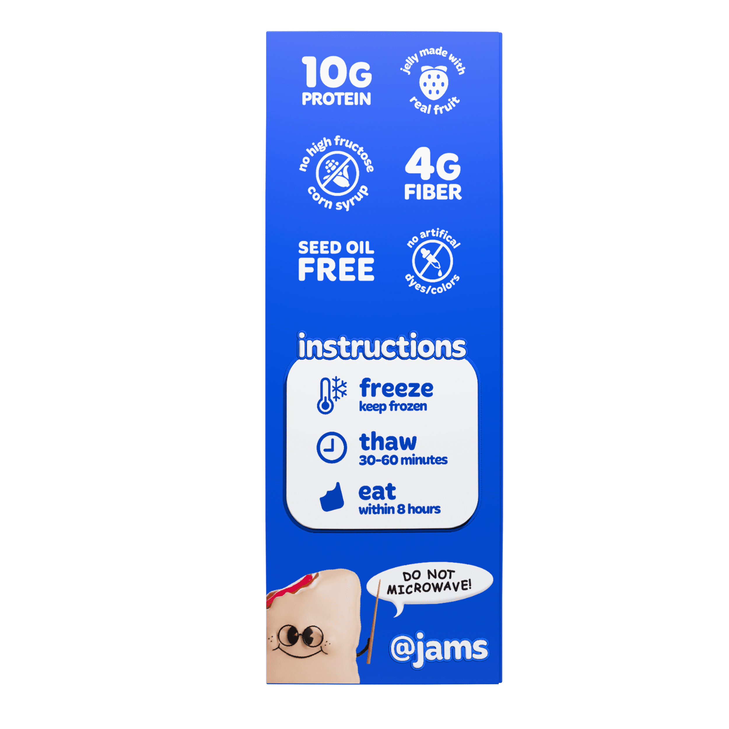 Jams Mixed Berry Protein 10g PB&J Frozen Sandwiches 4 count, 10.8 oz
