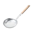 thumbnail image 4 of Cuchara espumadera cómoda de acero inoxidable con mango de madera para freír frijoles calientes 16 cm, 4 of 9