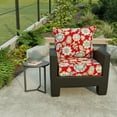 thumbnail image 2 of Jordan Manufacturing 46.5" x 24" Daelyn Cherry Red Floral Square Outdoor Deep Seating Patio Seat Cushion and Back Cushion 2-Piece Set, 2 of 10