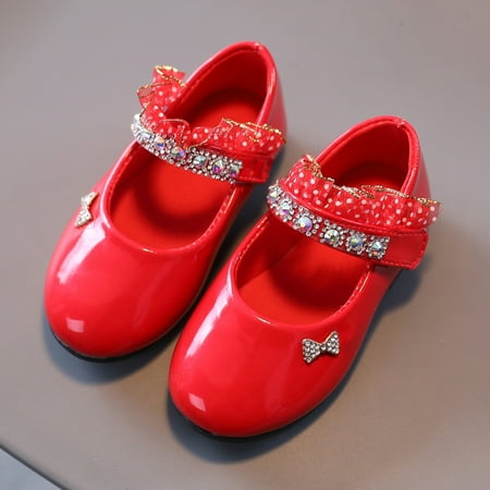 Sandals on Clearance Toddler Kids Baby Girls Shoes Crystal Princess Shoes Solid Casual Shoes Red Sandals For Kids Size 13
