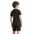 thumbnail image 2 of YiZYiF Girls Boys Special Needs Adaptive Clothing Anti-Strip Romper Short Sleeve Zip Back Jumpsuit Black 4, 2 of 7