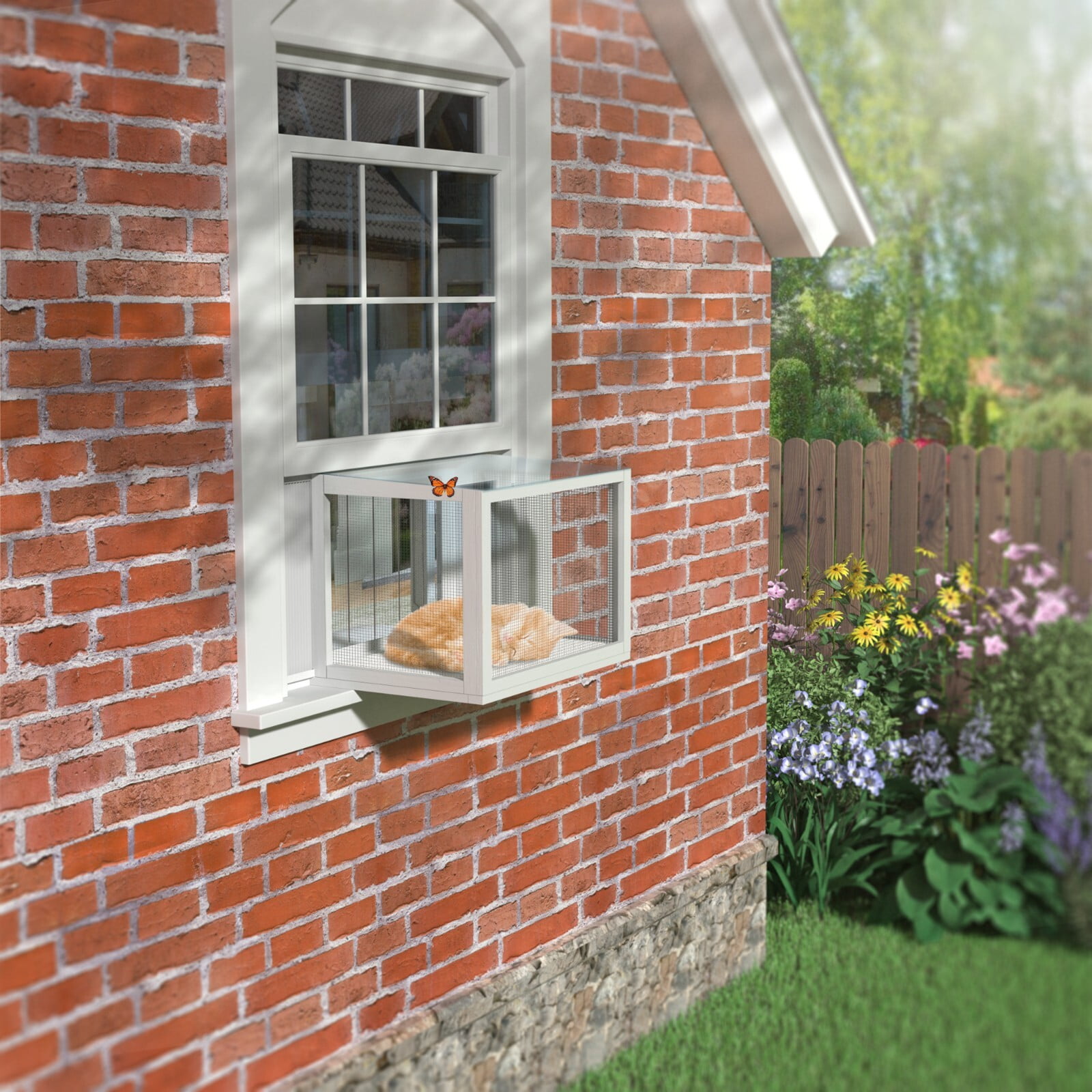 LINJH Deluxe Universal Cat Window Box, Waterproof Window Catio Perch Cat Bed