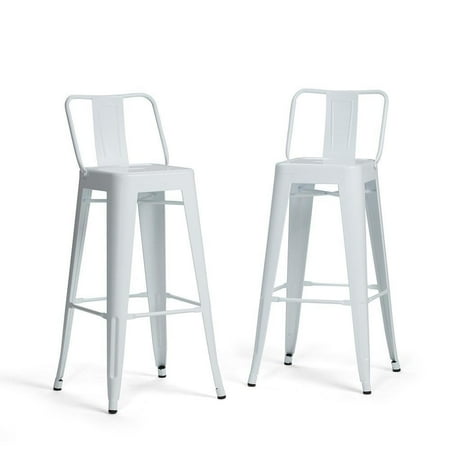 Simpli Home - Rayne 30 inch Metal Bar Stool (Set of 2) - White