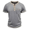 thumbnail image 6 of Jamicy Short Sleeve Tops for Men Gift for Men Men’S Henley Shirts Short Sleeve Casual Button Basic Tee Shirts Summer Lightweight T Shirts, 6 of 6