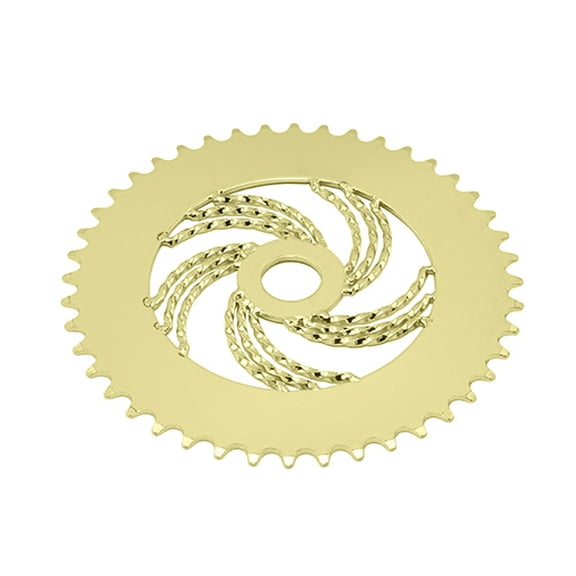 Alta Bicycle Lowrider Twisted Sprocket/Chain Ring (1/2 X 1/8), (Gold, 44 Teeth Triple Twisted)
