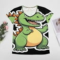 thumbnail image 4 of Cute Dinosaur Cartoon Women's Blouse Short Sleeve Women's Top T-Shirt Spring Summer Clothes, 4 of 7