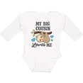 thumbnail image 3 of Inktastic My Big Cousin Loves Me with Sloth and Hearts Boys or Girls Long Sleeve Baby Bodysuit, 3 of 5