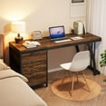 thumbnail image 4 of Tribesigns 59 Inch Computer Desk with 3 Drawers, Brown Industrial PC Desk with File Storage, 4 of 5