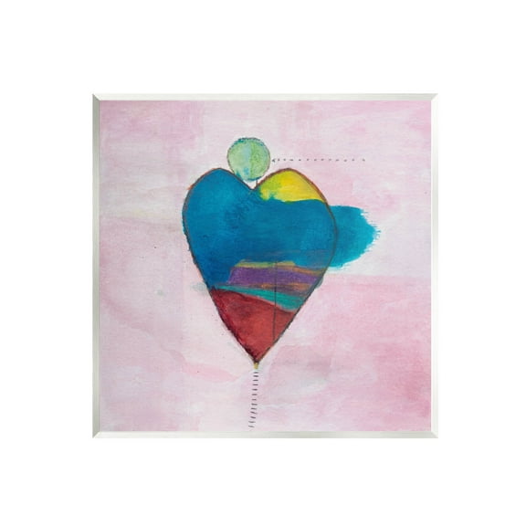 Pink Contemporary Heart Circle Abstract Painting Unframed Art Print Wall Art