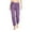 Purple, variant on WTOBBY Women's Solid Color Trousers with Cuffs, Casual Pajama Pants for Sleepwear and Home Use, Comfortable Fit with Cuffed Ankles, Women's Versatile Pants for Lounge and Bedtime,Black L