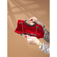 thumbnail image 6 of Women’s Red Pleated Evening Clutch Bag with Rhinestone Handle, Elegant Formal Party Wedding Prom Handbag, Crossbody Shoulder Chain Evening Bag, 6 of 7