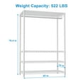 thumbnail image 6 of Ulif H4 Plus Portable Closets, 4-Tier Clothes Garment Rack for Bedroom and Cloakroom, Metal Clothing Storage and Organizer Wardrobe System, Load 522lbs, White, 6 of 8