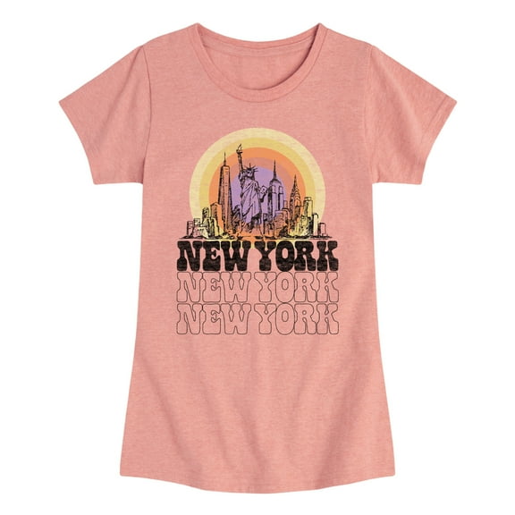 Instant Message - New York Vintage - Girls Fitted Short Sleeve Graphic T-shirt