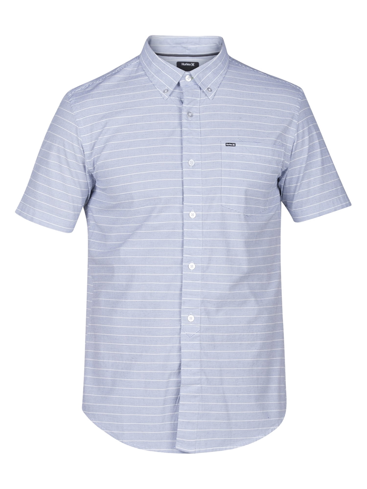 Hurley Mens Lined Button Up Shirt 