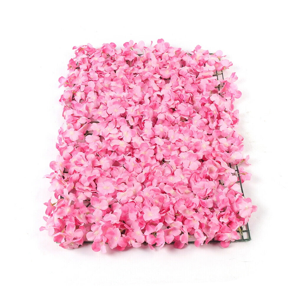20pcs Removable Artificial Flower Wall Panel Wedding Home Party Decor Hot Pink 
