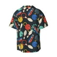 thumbnail image 6 of Lsque Bowling Ball print Men's Cuban Collar Short Sleeve Shirt Summer Beachwear Casual Button Down Fashionable Vacation Leisure Shirt-3X-Large, 6 of 7