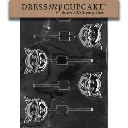 Dress My Cupcake Chocolate Candy Mold, Cat Head Lollipop, Halloween