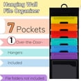 thumbnail image 6 of SKYDUE Hanging Wall File Folders，Cascading Rainbow Color Wall Organizer with 6 Removable Folder Pockets for Planning , Black, 6 of 6