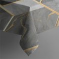 thumbnail image 3 of Gray Gold Hexagon Marble Pattern Rectangle Tablecloth 60"x84",Waterproof Polyester Rectangle Table Cloth, Wipeable Spillproof Polyester Tablecloth for Dining, Camping, Indoor and Outdoor, 3 of 5