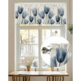 thumbnail image 7 of Blue Tulips Valances for Windows Flowers Minimalist Modern Art Linen Texture Valance Rod Pocket Light Filtering Short Window Treatments Curtains for Kitchen Bathroom Living Room Bedroom, 54 x 18 Inch, 7 of 7