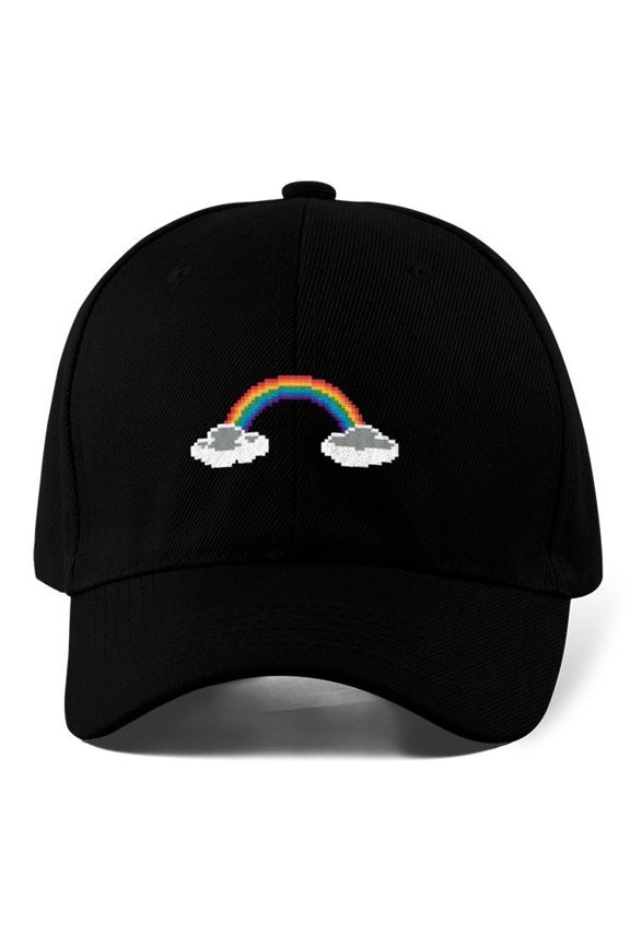 Pixelart Rainbow W Clouds Hat  -Image by Shutterstock,  Small