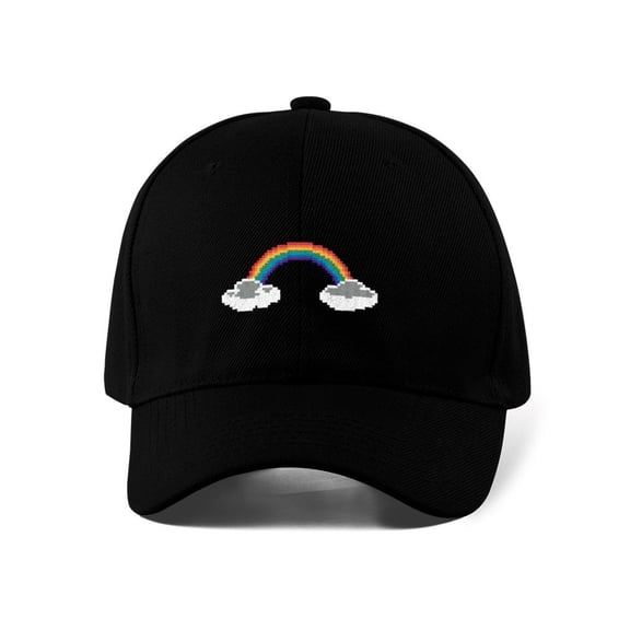 Pixelart Rainbow W Clouds Hat -Image by Shutterstock, Small