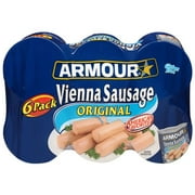 Armour Star Vienna Sausage, Original Flavor, Canned Sausage, 4.6 oz (Pack of 6)