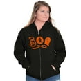 thumbnail image 4 of Boo Cute Witch Ghost Halloween Womens Plus Size Graphic Zipper Hoodie Brisco Brands 2X, 4 of 5