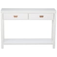 thumbnail image 3 of Pilaster Designs Dylan White Wood 2 Drawer Contemporary Occasional Entryway Console Table With Storage Shelf, 3 of 7