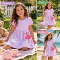 thumbnail image 6 of Rimyaw Toddler Girls Princess Dress, Short Sleeve A-Line Summer Sundress, Soft Casual Purple Dress, Size 4T, 6 of 7